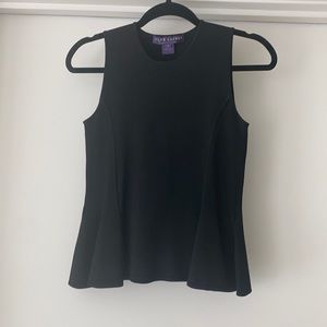 Ralph Lauren Peplum Black Top Sleeveless